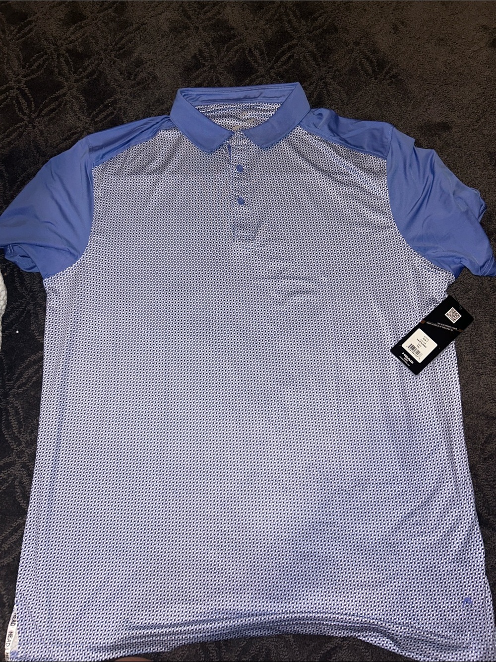 Men's Light Blue Performance Polo Shirt - Short Sleeve